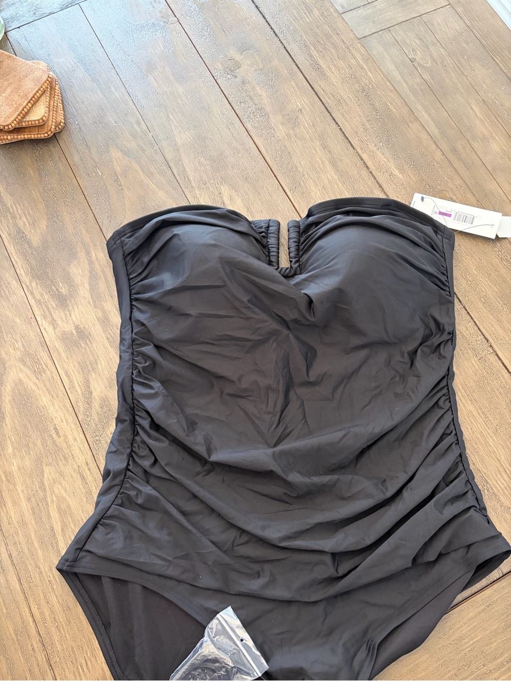 DKNY Black Strapless Ruched One-Piece Swimsuit - Women *NWT*